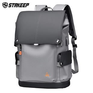 休闲双肩包男士商务通勤多功能电脑背包牛津布大容量旅行男背包