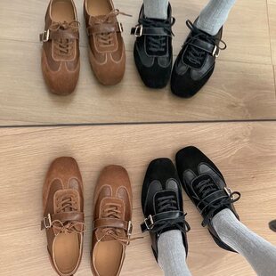 芭蕾风玛丽珍女新款配裙子圆头小皮鞋女鞋子平底软底浅口单鞋