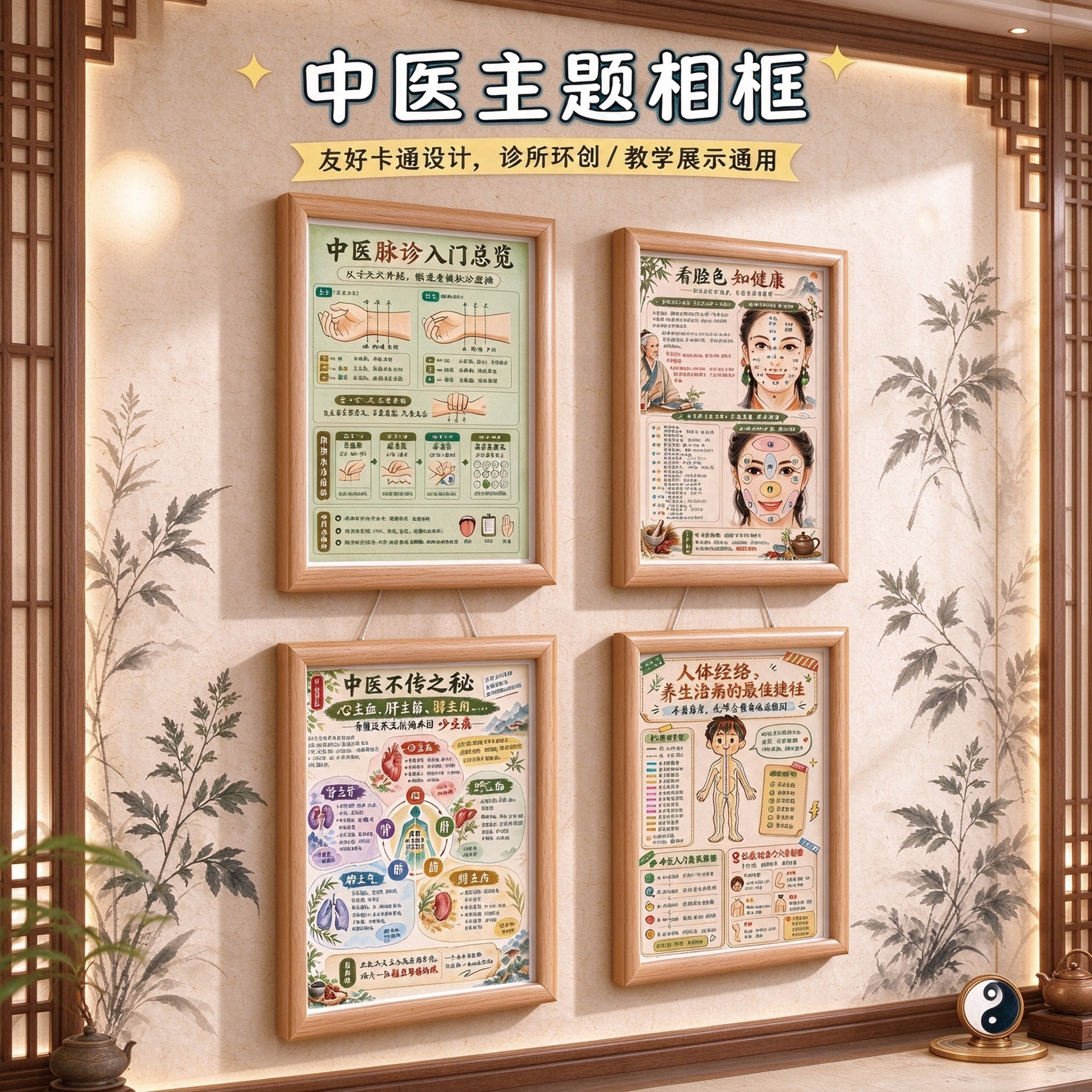 中医儿童科普五脏经络相框摆件