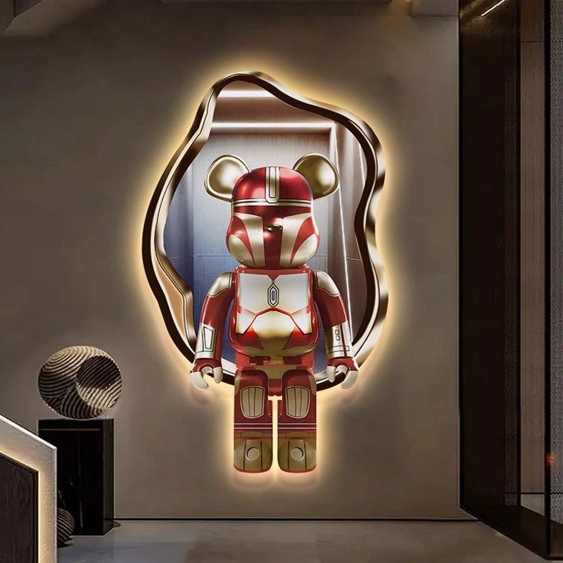 LED氛围灯暴力熊装饰画玄关走廊过道壁灯2024新款高级感客厅挂画