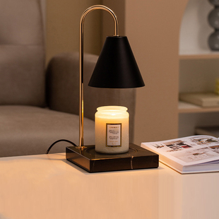 香薰蜡烛融蜡灯高档无火香氛熔蜡灯大理石热熔蜡烛灯卧室床头台灯