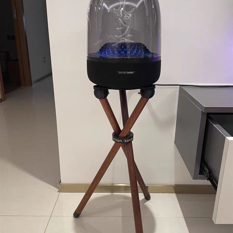 适用于哈曼琉璃4/3音响落地支架实木音响支架底座家用透明水晶4