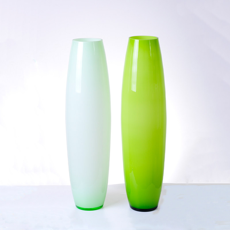 玻璃落地花瓶大号高60cm 客厅电视柜仿真假花装饰摆件家用插花器