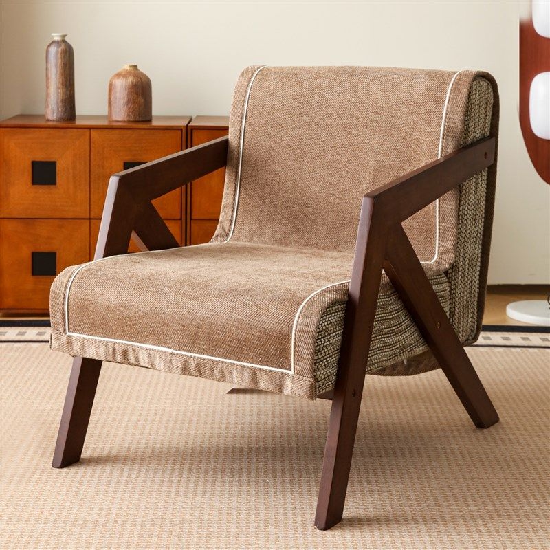 雪尼尔单人沙发垫四季通用固定防滑实木沙发盖布椅垫高档单个座垫