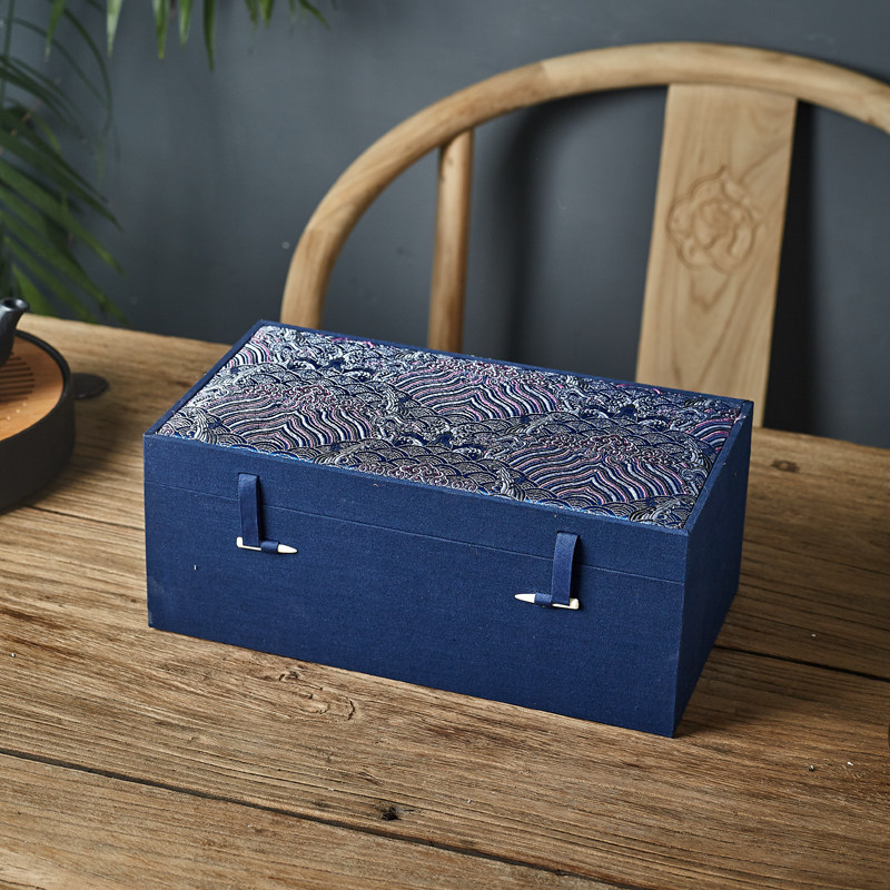 高档刺绣云锦布茶具套装锦盒包装盒盖碗单杯紫砂茶壶古玩收藏礼盒