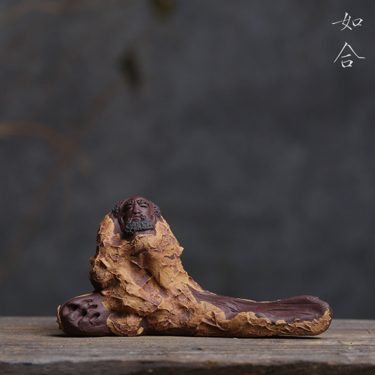 如合 紫砂手工宜兴茶壶盖托茶刷架笔架达摩茶道配件茶宠茶玩摆件
