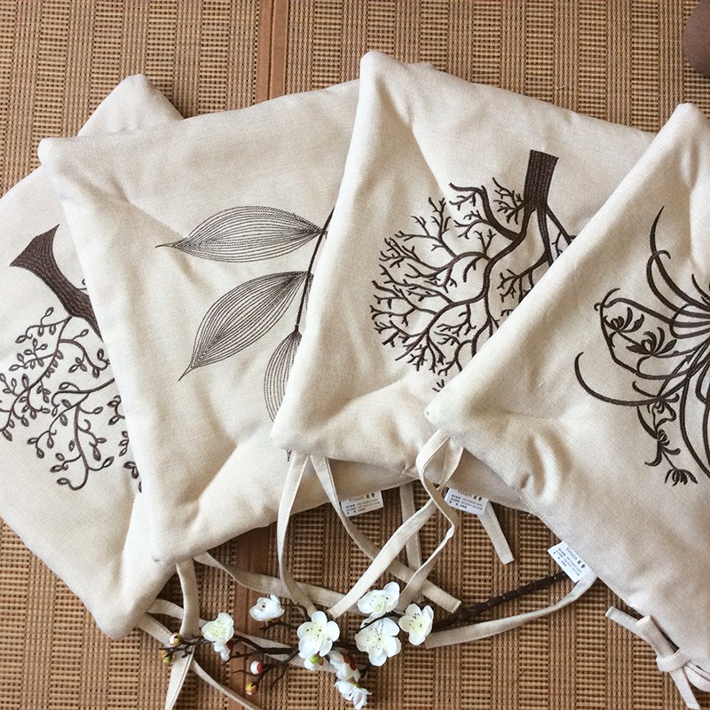 刺绣坐垫夏天透气椅垫家用餐椅垫薄款办公室凳子座垫学生屁股垫子