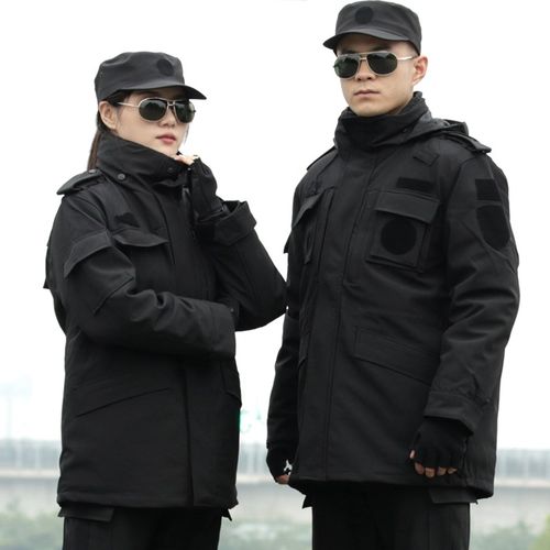 精品速干保安棉大衣男冬装加厚多功能劳保防寒工作服训军棉袄