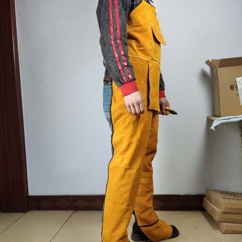 电焊围裙电焊工作服焊工防护装备牛皮长袖反穿衣阻燃隔热防火花烫