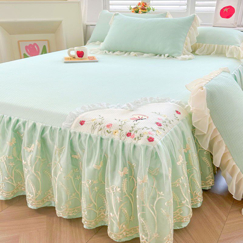 夏季公主风凉感豆豆冰丝凉席床裙三件套可机洗夏凉被空调被软席子,床上用品,冰丝席,淘宝优惠券,粉丝福利购,淘宝优惠卷