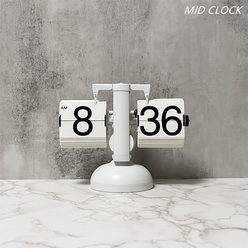 创意自动翻页钟表复古客厅摆件座钟现代简约机械时钟欧式个性台钟