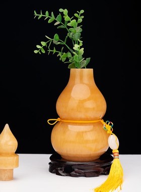 天然玉石空心葫芦摆件开口玉葫芦家居客厅装饰品收银台玄关工艺品