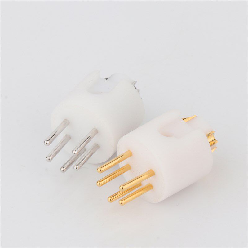 纯紫铜镀金镀铑lp黑胶唱头唱臂头信号线唱机五针5芯座唱壁插针