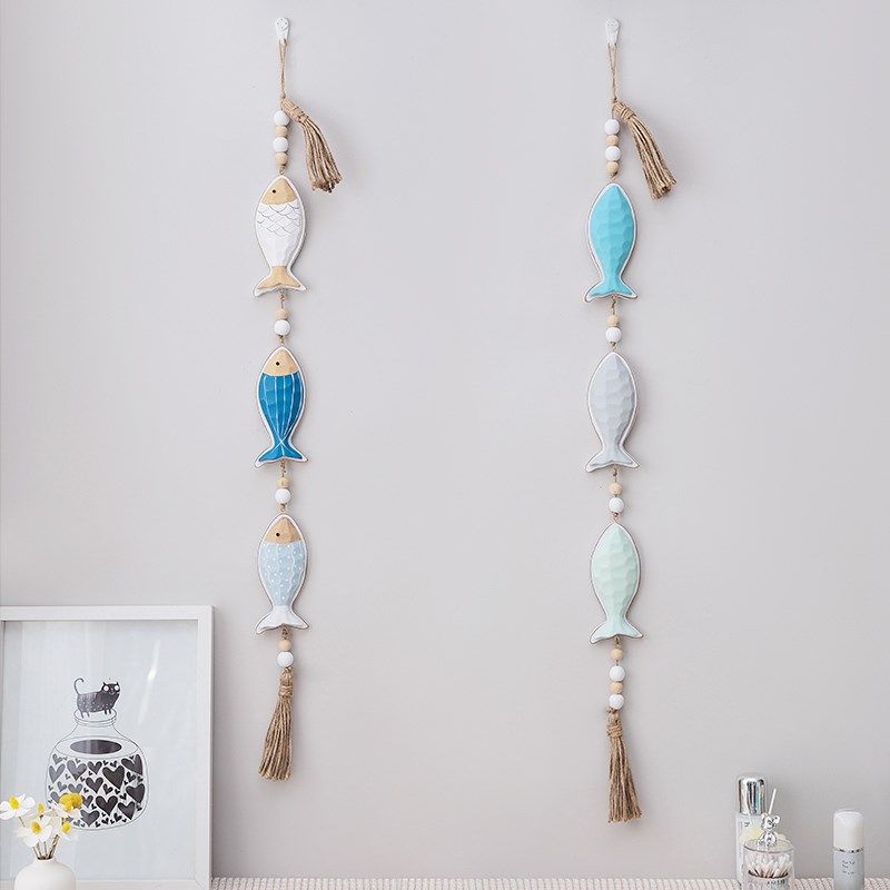 地中海风格鱼骨装饰挂件小鱼墙壁挂饰海洋风儿童房幼儿园墙面饰品,家居饰品,壁饰,淘宝优惠券,粉丝福利购,淘宝优惠卷