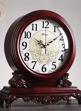 威弗列德客厅中式丽声家用台式坐钟摆钟高端台钟实木复古老式座钟