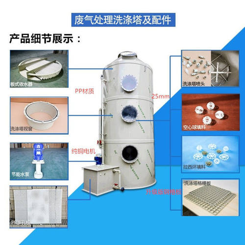 pp喷淋塔废气处理设备工业洗涤塔酸雾不锈钢水淋除尘除雾器环保塔