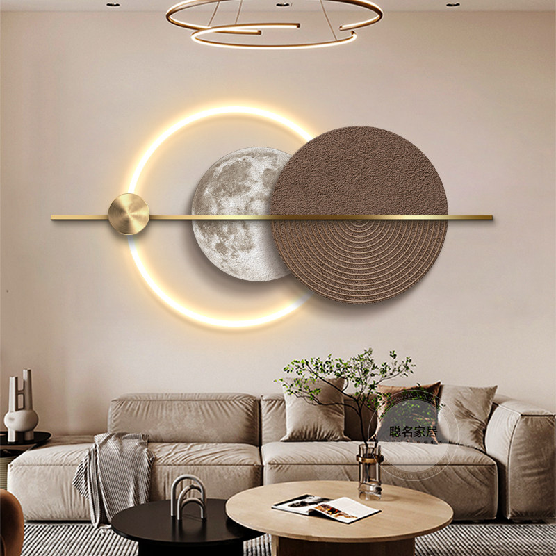 现代极简客厅装饰画抽象沙发背景墙砂岩挂画高级感大气立体壁饰灯,家居饰品,现代装饰画,淘宝优惠券,粉丝福利购,淘宝优惠卷