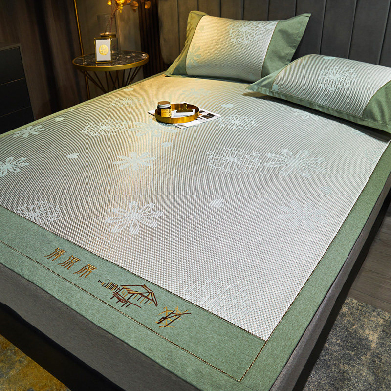 A类藤席冰丝凉席可水洗三件套夏季家用宿舍折叠草席学生空调席子,床上用品,冰丝席,淘宝优惠券,粉丝福利购,淘宝优惠卷