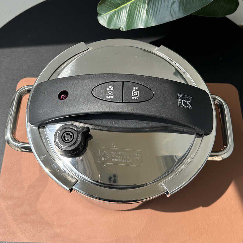 德国CS304不锈钢高压锅压力锅煲汤炖锅家用燃气电磁炉通用5.5L