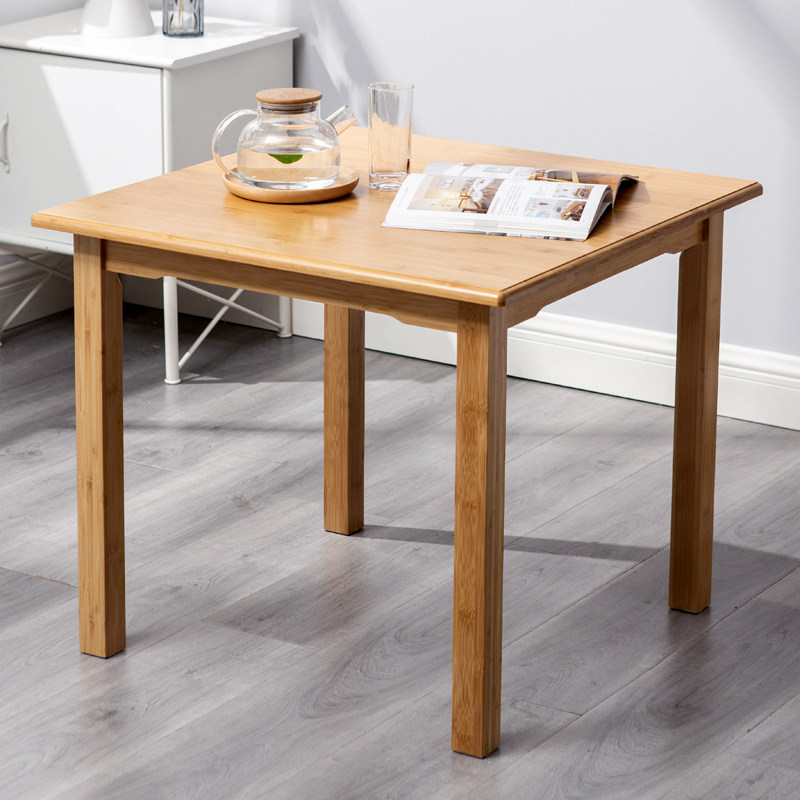 楠竹餐桌简约现代吃饭桌实木方桌子小户型四方桌儿童学习桌家用
