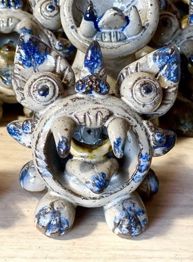 瓦猫云南元宝瓦猫手工陶瓷猫创意礼品开业小摆件大理巍山瓦猫