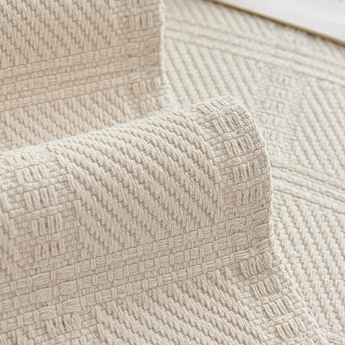 新款棉麻沙发垫加厚老粗布盖布防滑四季通用米白靠背巾透气可机洗