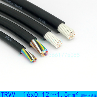 为荣 TRVV 16*0.12-1.5 柔性耐油耐折缓速拖链线无氧铜丝导体 CE