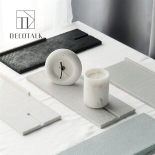DecoTalk树脂搁物架 浴室浴具托盘 砂岩底座 家居饰品香薰托盘