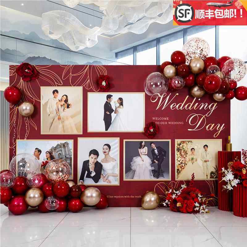 结婚定制kt板气球婚礼照片墙订婚场景背景墙布置农村装饰婚庆用品,节庆用品/礼品,气球,淘宝优惠券,粉丝福利购,淘宝优惠卷