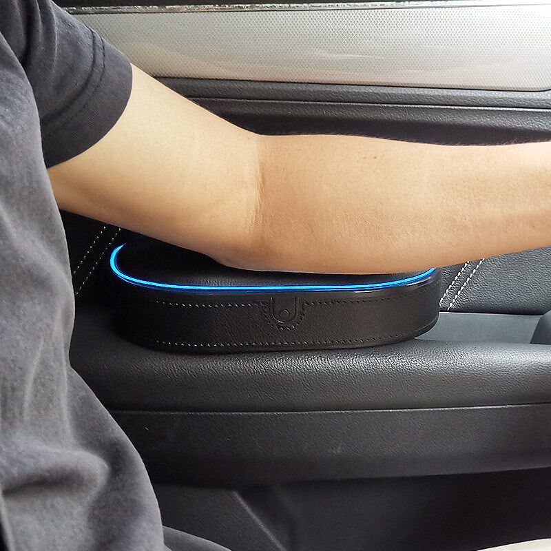 汽车左扶手箱车门手肘垫高盒氛围灯座椅扶手垫增高置物盒通用饰品