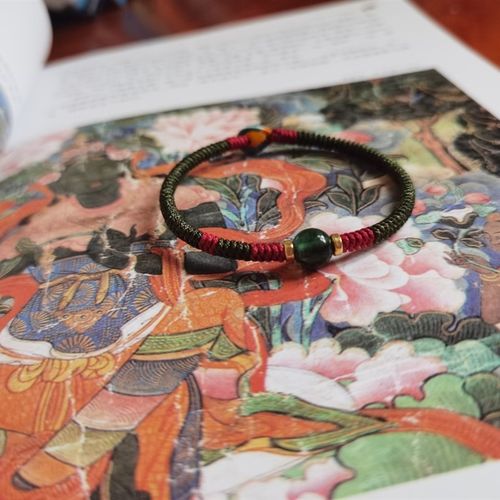 带有绿度母咒语的绳结 稳稳的安全感