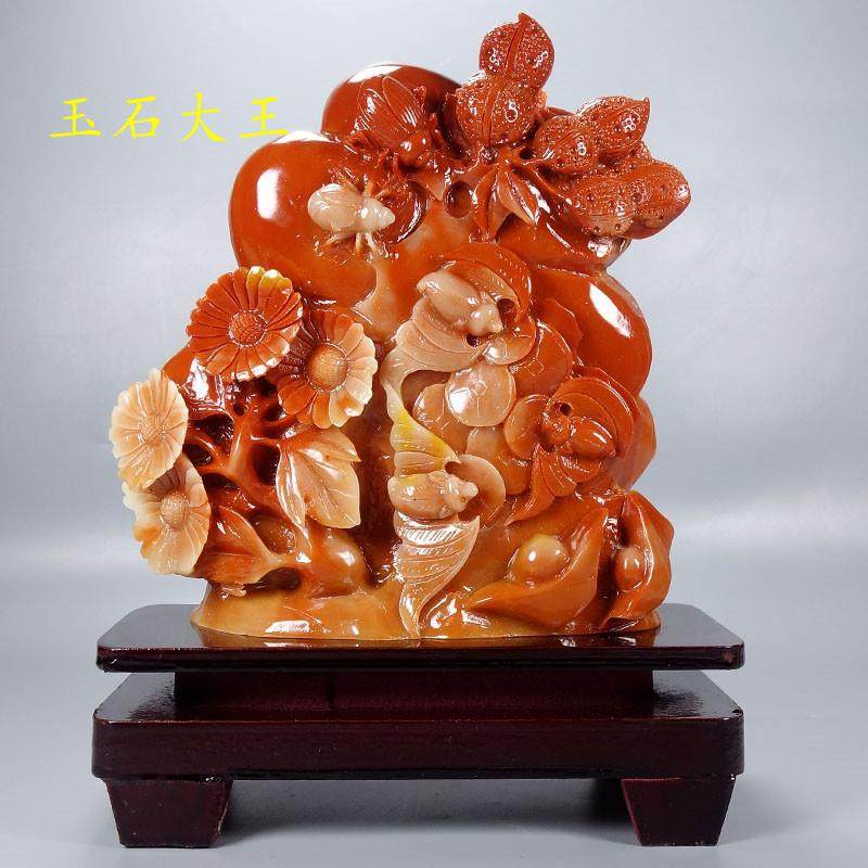 福建寿山石雕芙蓉石富甲一方生意兴隆摆件家居装饰摆件奇石观赏石