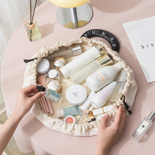 化妆包女便携随身懒人抽绳化妆品收纳包大容量防水洗漱包化妆袋