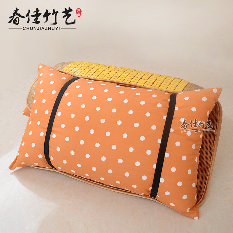 定做凉席枕套竹席枕片夏天枕头垫成人双人枕垫碳化竹凉席枕巾