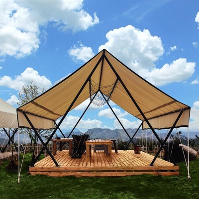 W天幕网红营地三角酒店专业户外餐厅天台露营帐篷5一8人防雨防风
