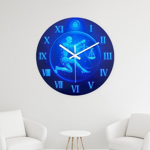 十二星座静音创意挂钟时钟卧室客厅玻璃钟表床头个性简约艺术挂表