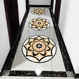 瓷砖贴纸客厅波导线自粘地贴圆形地砖贴纸遮丑走廊玄关拼花地板贴