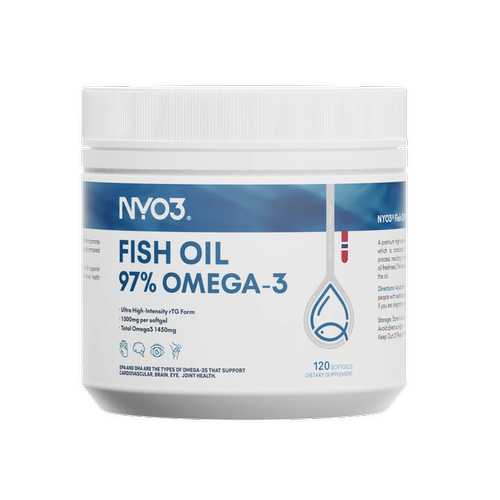 NYO3白金罐97高纯鱼油rTG深海鱼油成人omega-3高性价比120粒正品