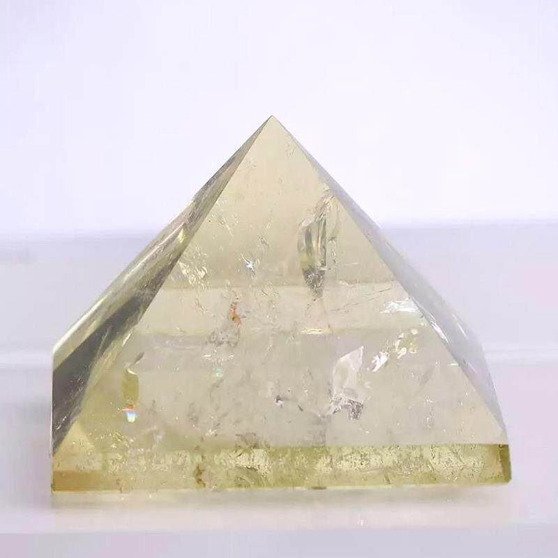 天然黄水晶能量塔巴西黄水晶金字塔家居摆件工艺品水晶金字塔