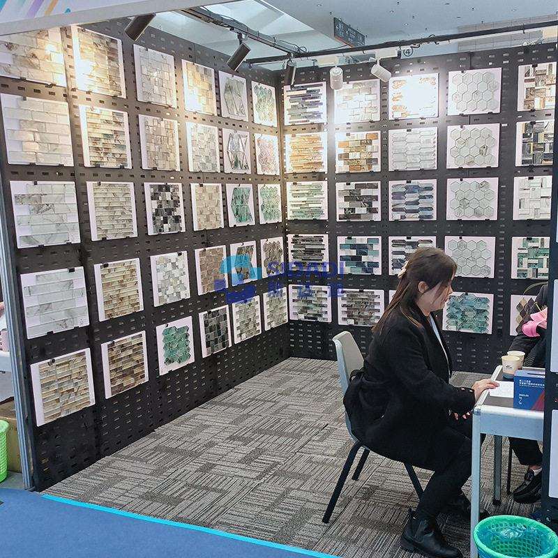 多功能瓷砖展示架可拆装石材样品展示柜展会参展用洞洞板架子金属
