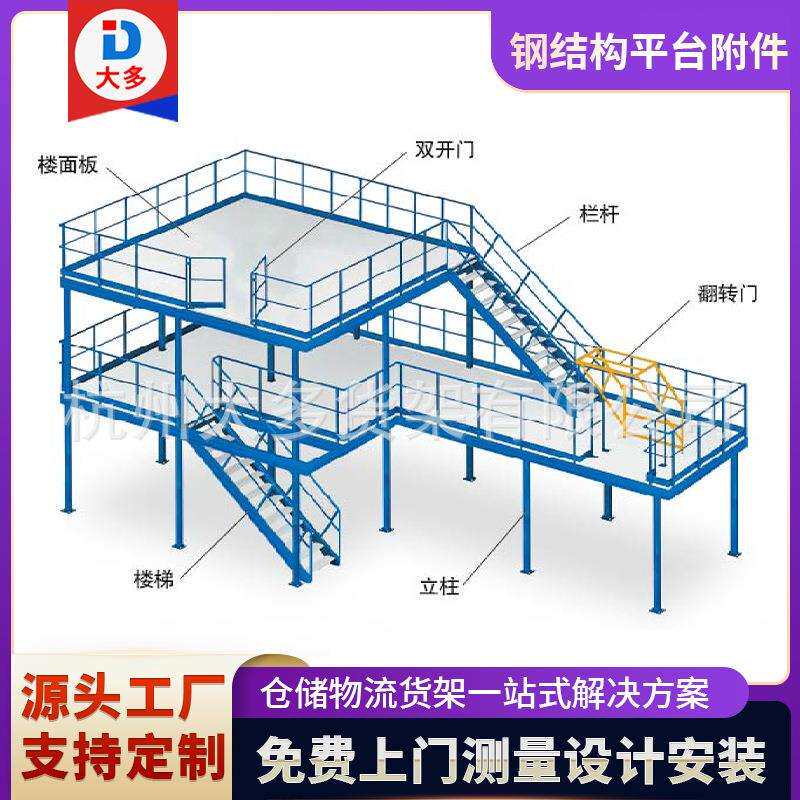 钢结构平台配件升降平台回转滑道斜面滑道大多钢结构平台货架附件