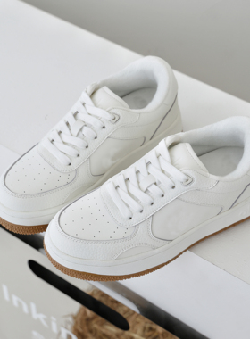 【小西专享】牛皮厚底增高舒适休闲运动小白鞋BTLZ-0353