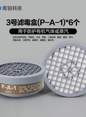 库铂CP-3003滤毒盒P-A-1(褐色) 活性炭 防甲醛/苯/醇类等有机气体