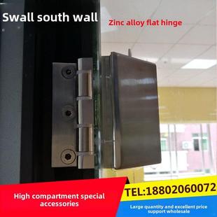 无框玻璃门夹拉丝铰炼办公隔断，锌合金平开合页可移动定位