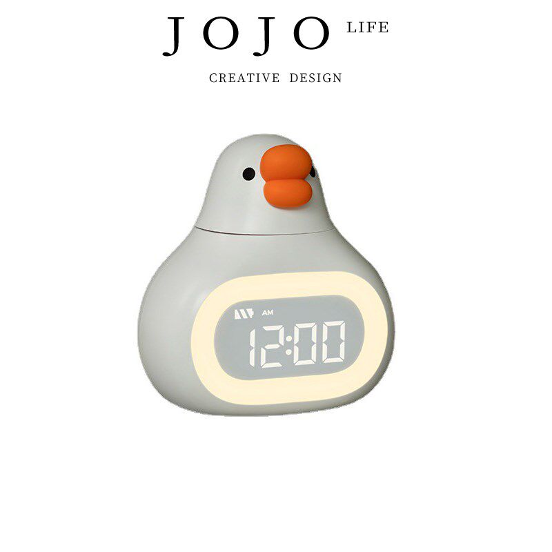 JOJOS L. PD.Warm.闹钟胖胖鹅智能整点报时卡通电子钟 思温