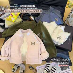 儿童夹棉加厚外套女童保暖棉衣秋冬装宝宝防风奥粒绒棉袄保暖上衣