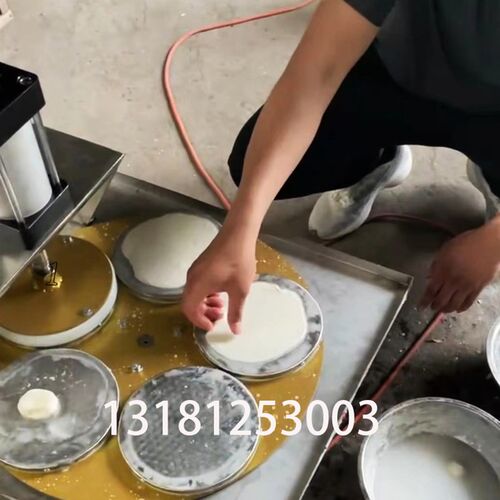 淄博小饼机压饼机旋转烤炉配套设备5头压生饼机生胚机薄商用好揭