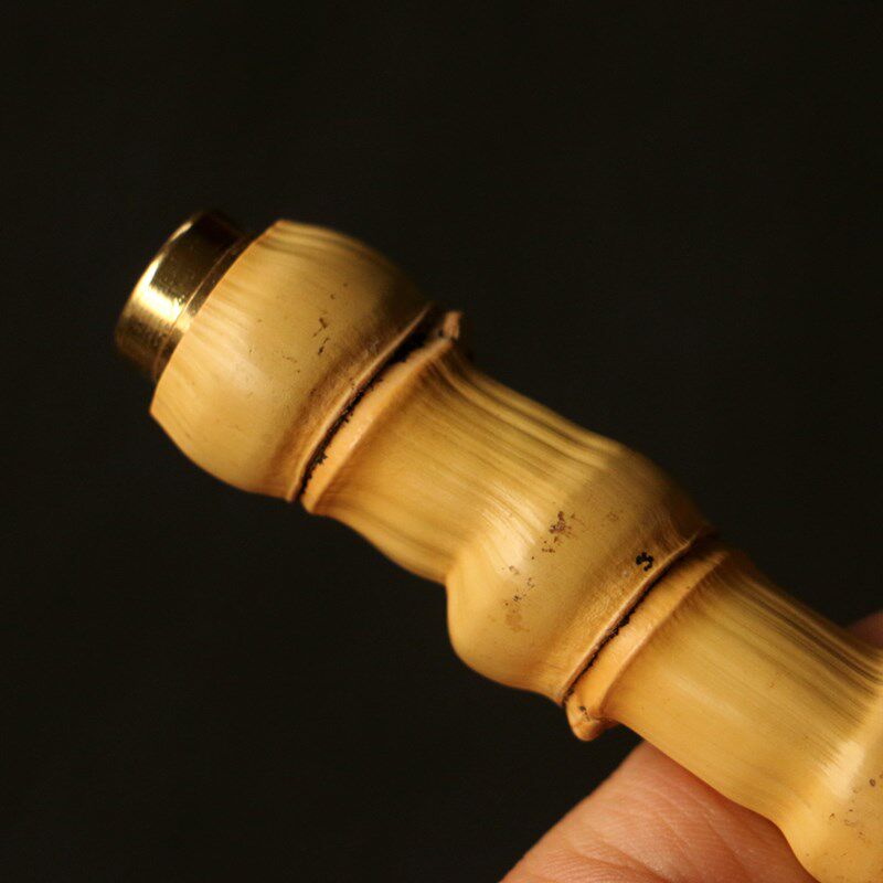 精品纯玩工制作天然罗汉竹烟嘴香过滤器具制咬嘴烟竹把手烟斗烟杆
