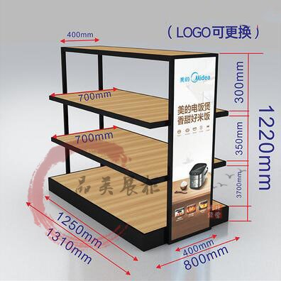 小家电货架炒锅锅具展示架中岛柜展示柜磁电炉展用锅电器多台展柜