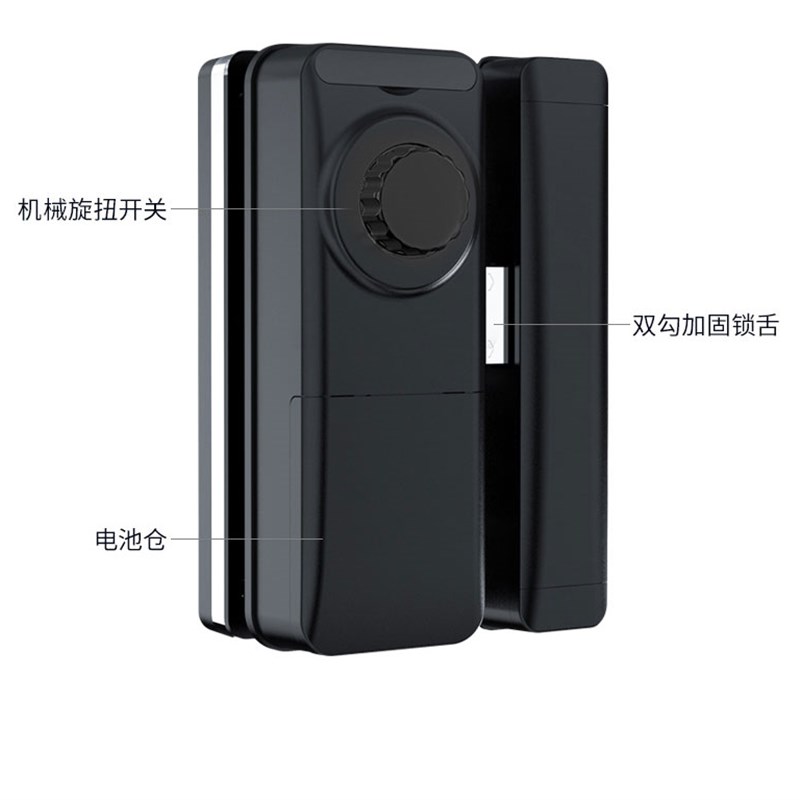 玻璃门指纹锁办公室密基锁无有免门框开孔智能锁肯德码门单双推拉